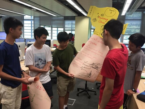 Students presented their ideas in the design thinking workshop.