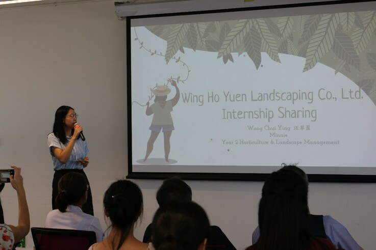 Awarded student, WONG Chui Ying shared her experience in summer internship.