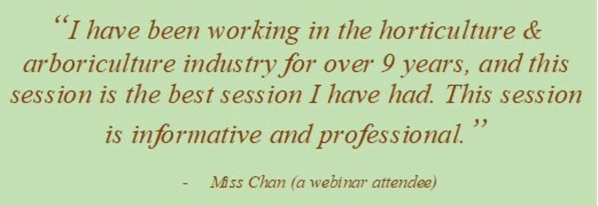 Positive feedback from one of our webinar attendees