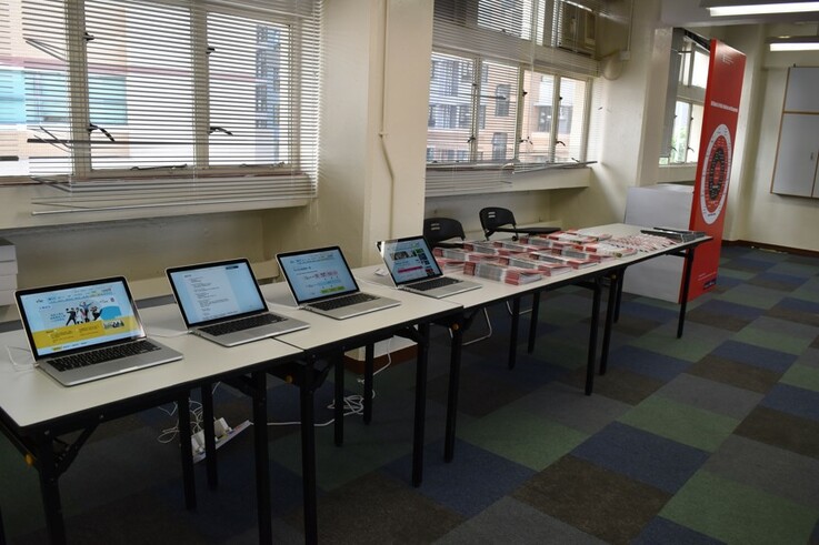 Laptops were provided to students for online registration and seek for further information about the course.