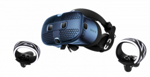 Vive Cosmos VR headset and wireless adapters