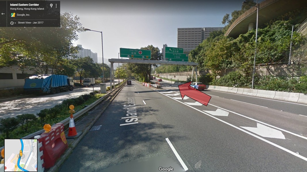 Near Pamela Eastern Hospital – Keep right, select the lane “Sui Sai Wan”